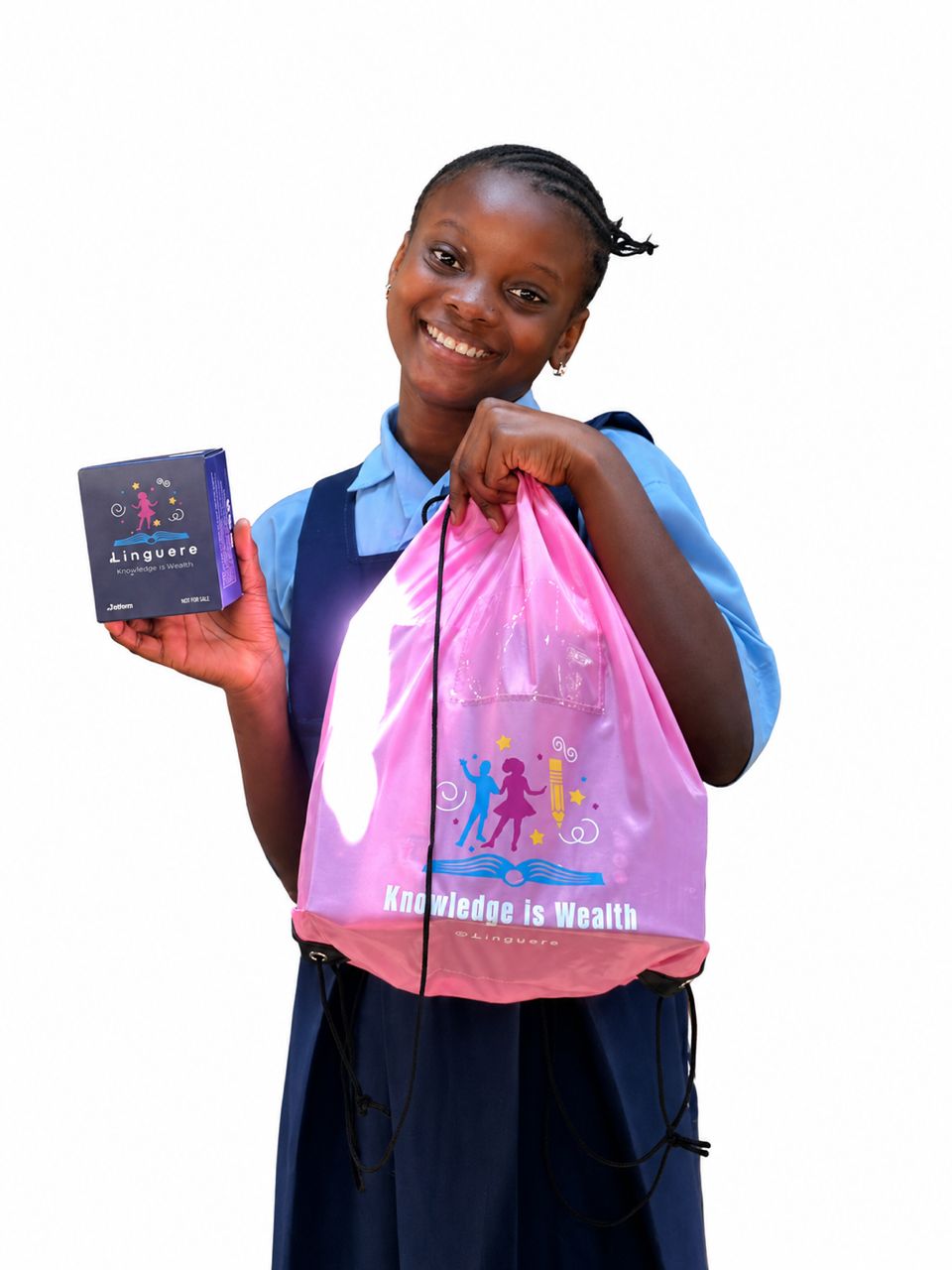 A confident young African girl with a warm smile